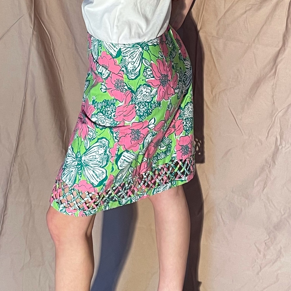 Lilly Pulitzer Weave Detail Butterfly Pattern Skirt